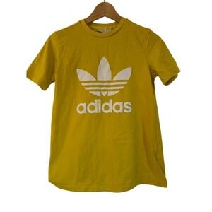 Adidas Trefoil Logo T-Shirt‎ Golden Yellow Short Sleeve Graphic Tee Top S